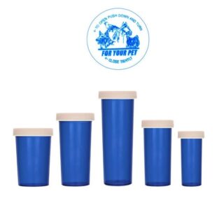 Veterinary Imprint Child-Resistant Vials with Push-N-Turn Caps – Blue Color / Includes 5% Snap Caps